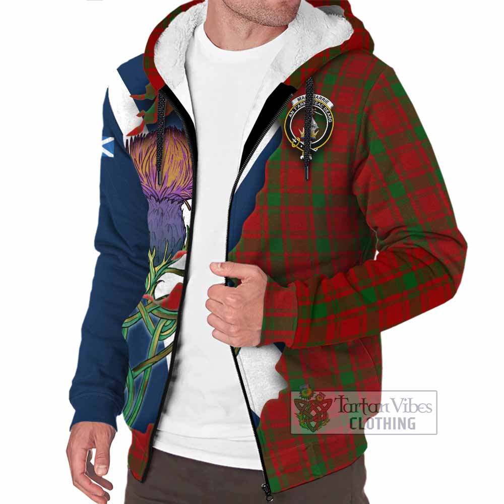Tartan Vibes Clothing MacQuarrie (McQuarrie) Tartan Family Crest Sherpa Hoodie Scottish Thistle Celtic Inspired