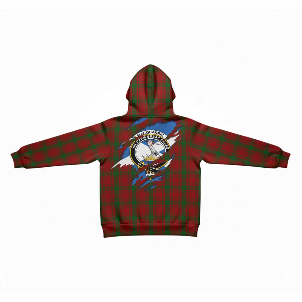 MacQuarrie (McQuarrie) Clan Crest In Me Tartan Kid Hoodie Scotland Flag Style