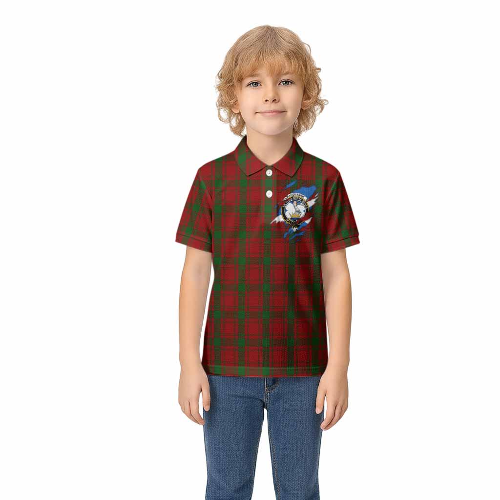 MacQuarrie (McQuarrie) Clan Crest In Me Tartan Kid Polo Shirt Scotland Flag Style