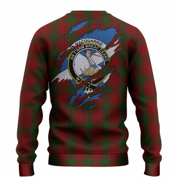 MacQuarrie (McQuarrie) Clan Crest In Me Tartan Knitted Sweater Scotland Flag Style