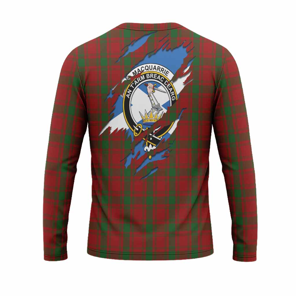 MacQuarrie (McQuarrie) Clan Crest In Me Tartan Long Sleeve T-Shirt Scotland Flag Style