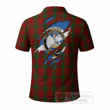 MacQuarrie (McQuarrie) Clan Crest In Me Tartan Polo Shirt Scotland Flag Style