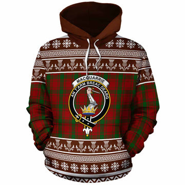 MacQuarrie (McQuarrie) Clan Tartan Christmas Cotton Hoodie with Family Crest