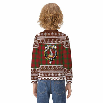 MacQuarrie (McQuarrie) Clan Tartan Christmas Kid Ugly Sweatshirt with Family Crest