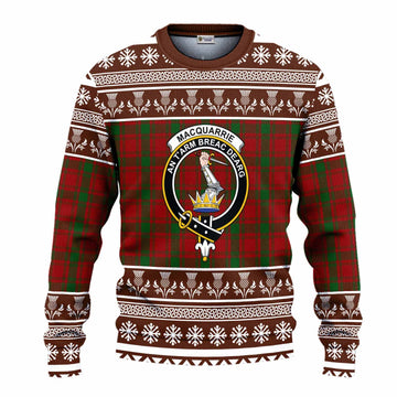 MacQuarrie (McQuarrie) Clan Tartan Christmas Ugly Sweater with Family Crest