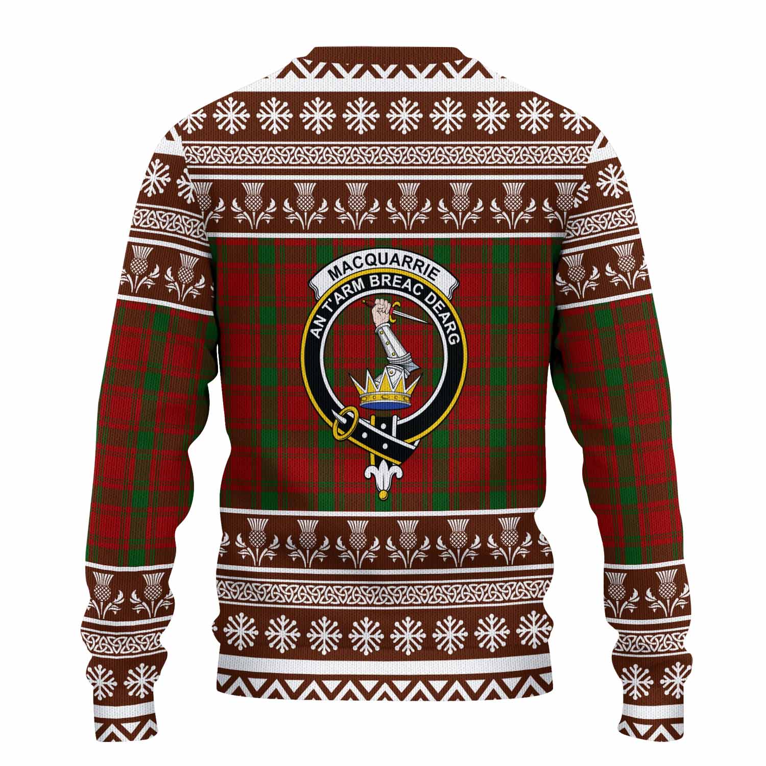 MacQuarrie (McQuarrie) Clan Tartan Christmas Ugly Sweater with Family Crest - Tartan Vibes Clothing