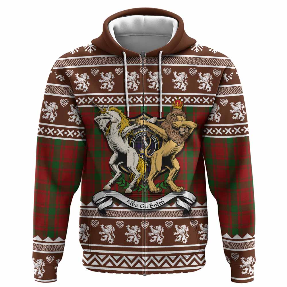 MacQuarrie (McQuarrie) Clan Tartan Crest Christmas Hoodie Coat of Arms Funny Style - Tartan Vibes Clothing