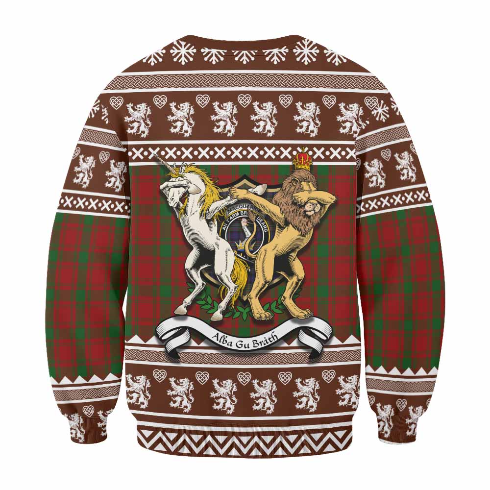 MacQuarrie (McQuarrie) Clan Tartan Crest Christmas Sweatshirt Coat of Arms Funny Style - Tartan Vibes Clothing