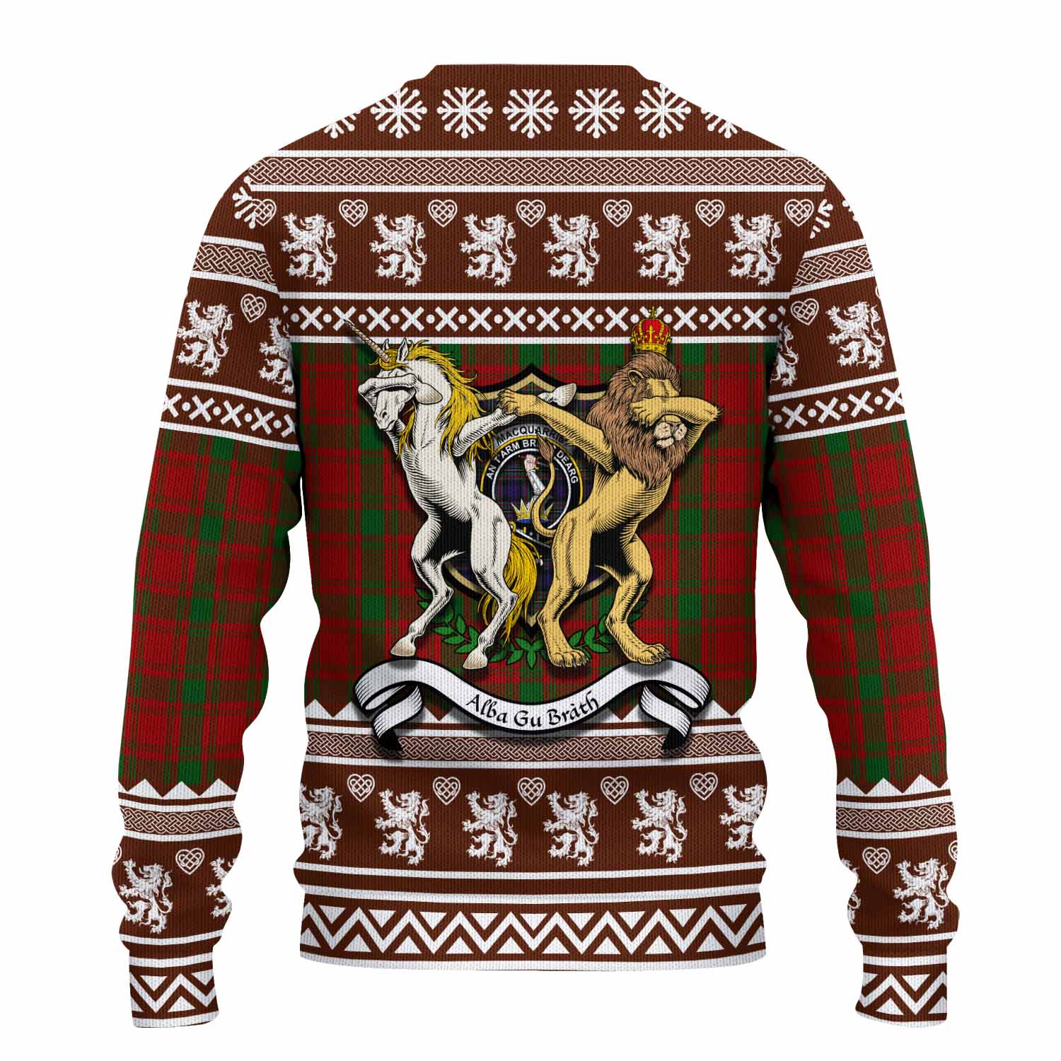 MacQuarrie (McQuarrie) Clan Tartan Crest Christmas Ugly Sweater Coat of Arms Funny Style - Tartan Vibes Clothing