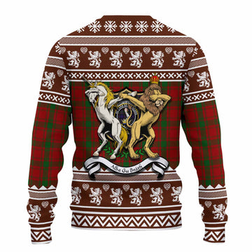 MacQuarrie (McQuarrie) Clan Tartan Crest Christmas Ugly Sweater Coat of Arms Funny Style