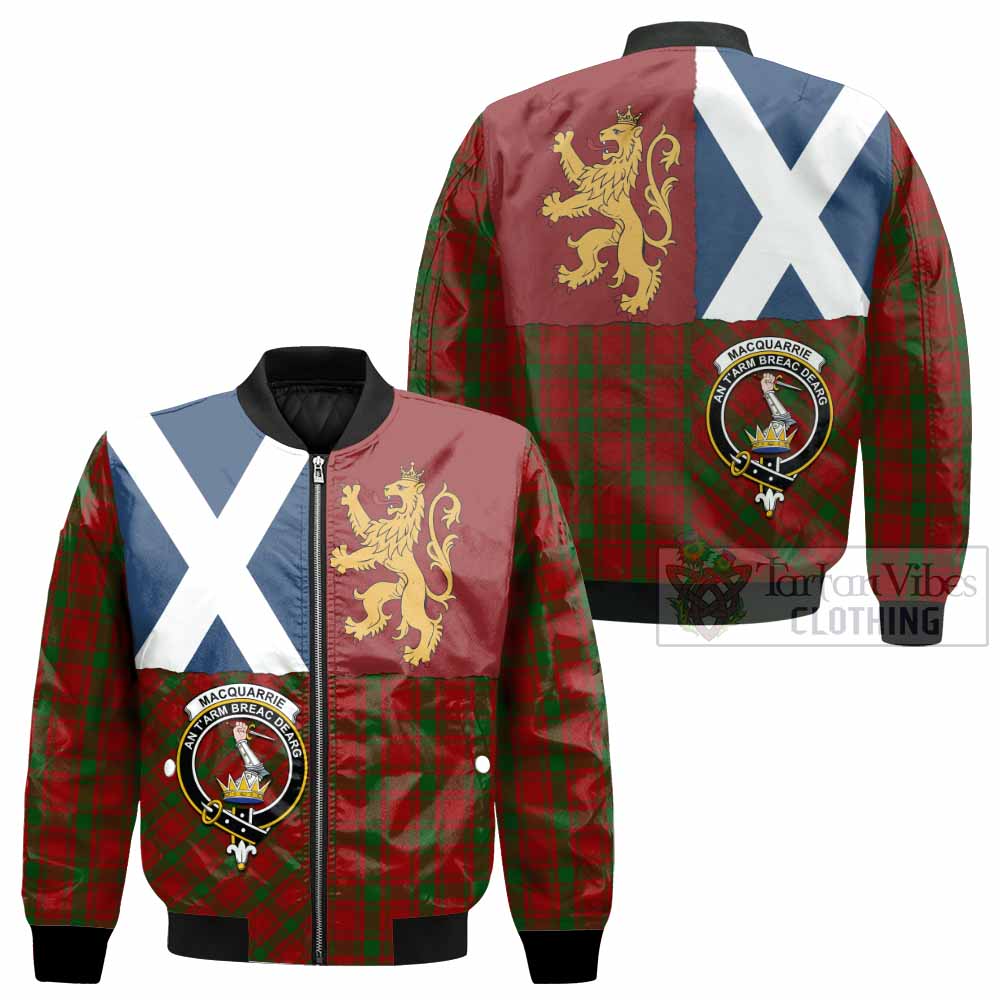 MacQuarrie (McQuarrie) Crest Tartan Bomber Jacket with Lion Rampant Saltire Style