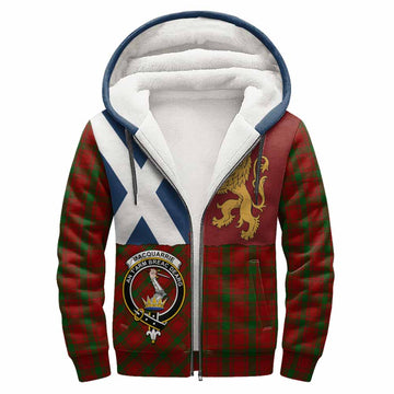 MacQuarrie (McQuarrie) Crest Tartan Sherpa Hoodie with Lion Rampant Saltire Style