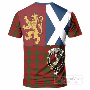 MacQuarrie (McQuarrie) Crest Tartan T-Shirt with Lion Rampant Saltire Style