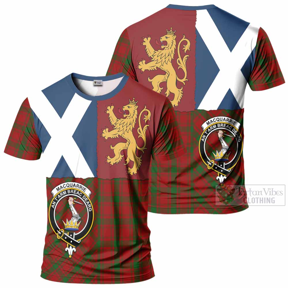 MacQuarrie (McQuarrie) Crest Tartan T-Shirt with Lion Rampant Saltire Style