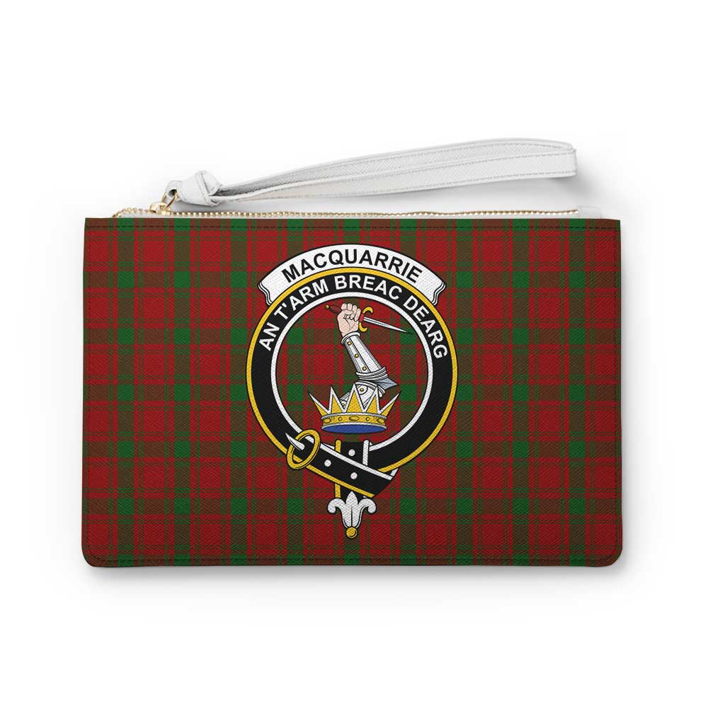 Tartan Vibes Clothing MacQuarrie (McQuarrie) Family Crest Tartan Clutch Bag