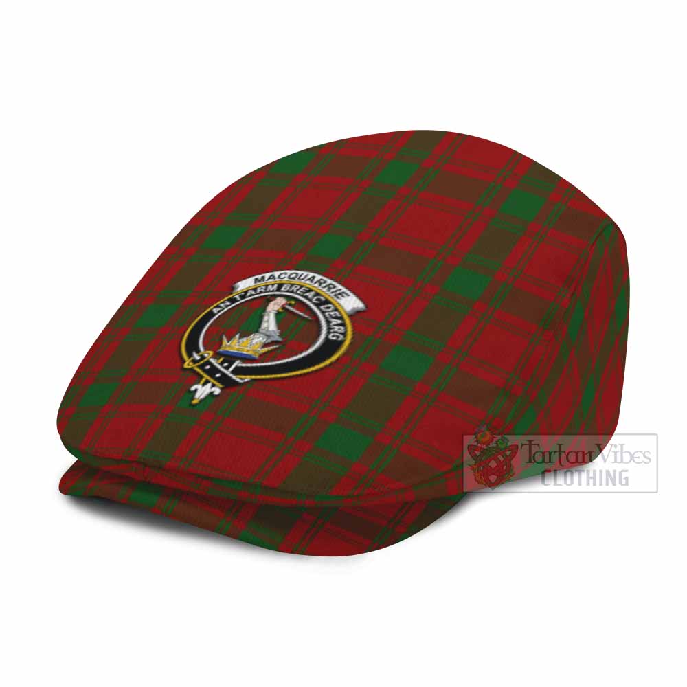MacQuarrie (McQuarrie) Family Crest Tartan Jeff Cap, Tartan Flat Cap