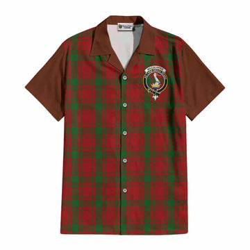 MacQuarrie (McQuarrie) Tartan Accent Cotton Hawaiian Shirt with Family Crest