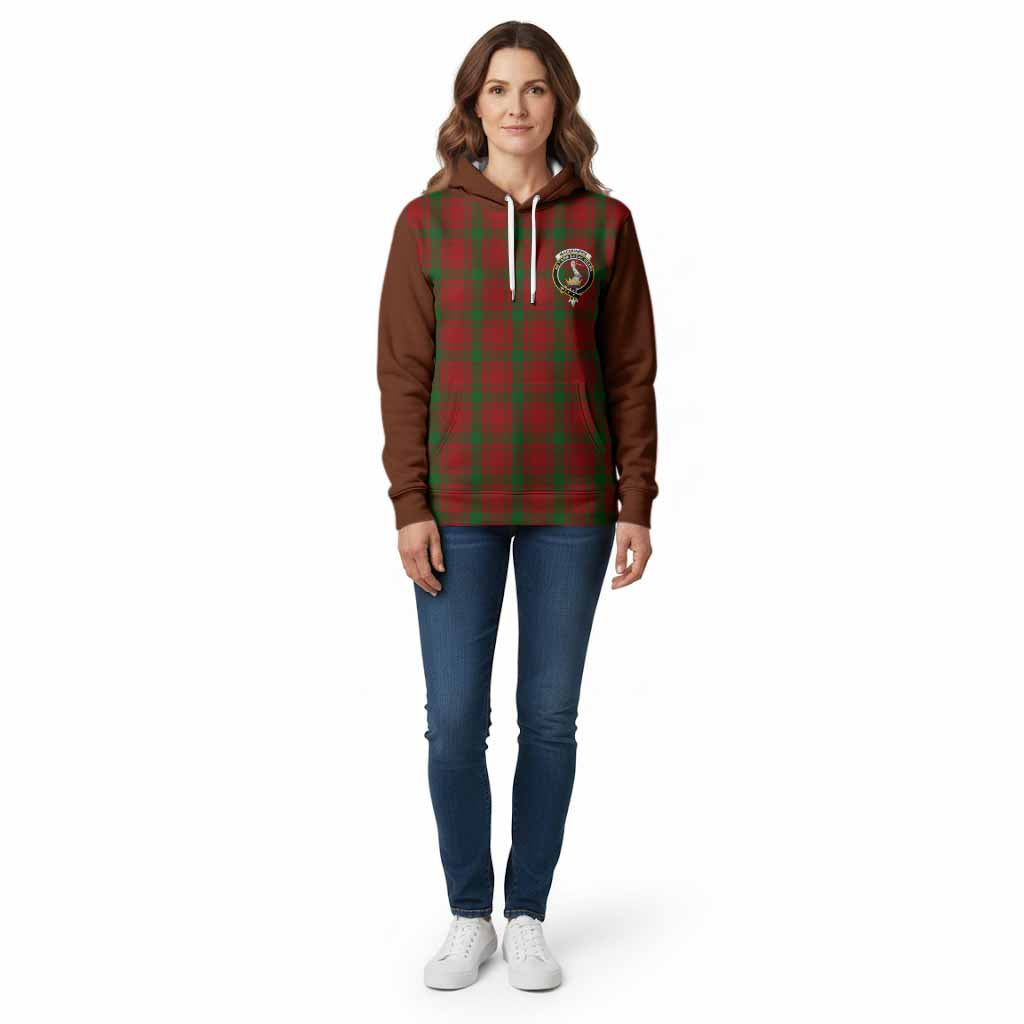 MacQuarrie (McQuarrie) Tartan Accent Cotton Hoodie with Family Crest