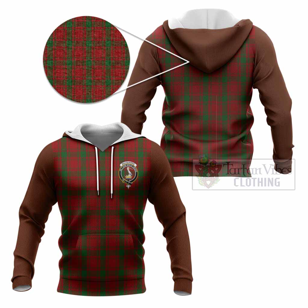 MacQuarrie (McQuarrie) Tartan Accent Knitted Hoodie with Family Crest