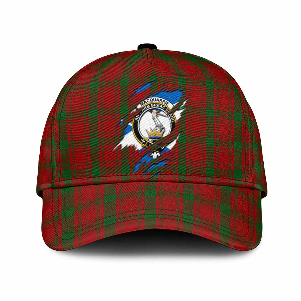 MacQuarrie (McQuarrie) Tartan Classic Cap with Family Crest In Me Style