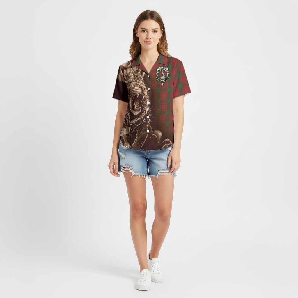 MacQuarrie (McQuarrie) Tartan Cotton Hawaiian Shirt Roaring Lion Heritage