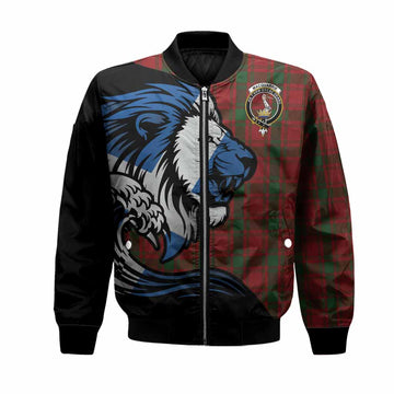 MacQuarrie (McQuarrie) Tartan Crest Bomber Jacket Scottish Golden Lions Wave Flow