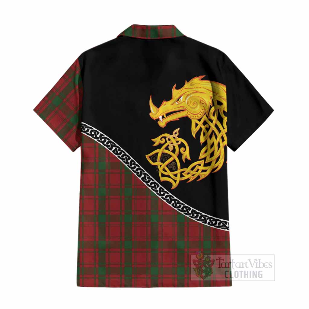 MacQuarrie (McQuarrie) Tartan Crest Cotton Hawaiian Shirt Legendary Dragon Knot Half Style