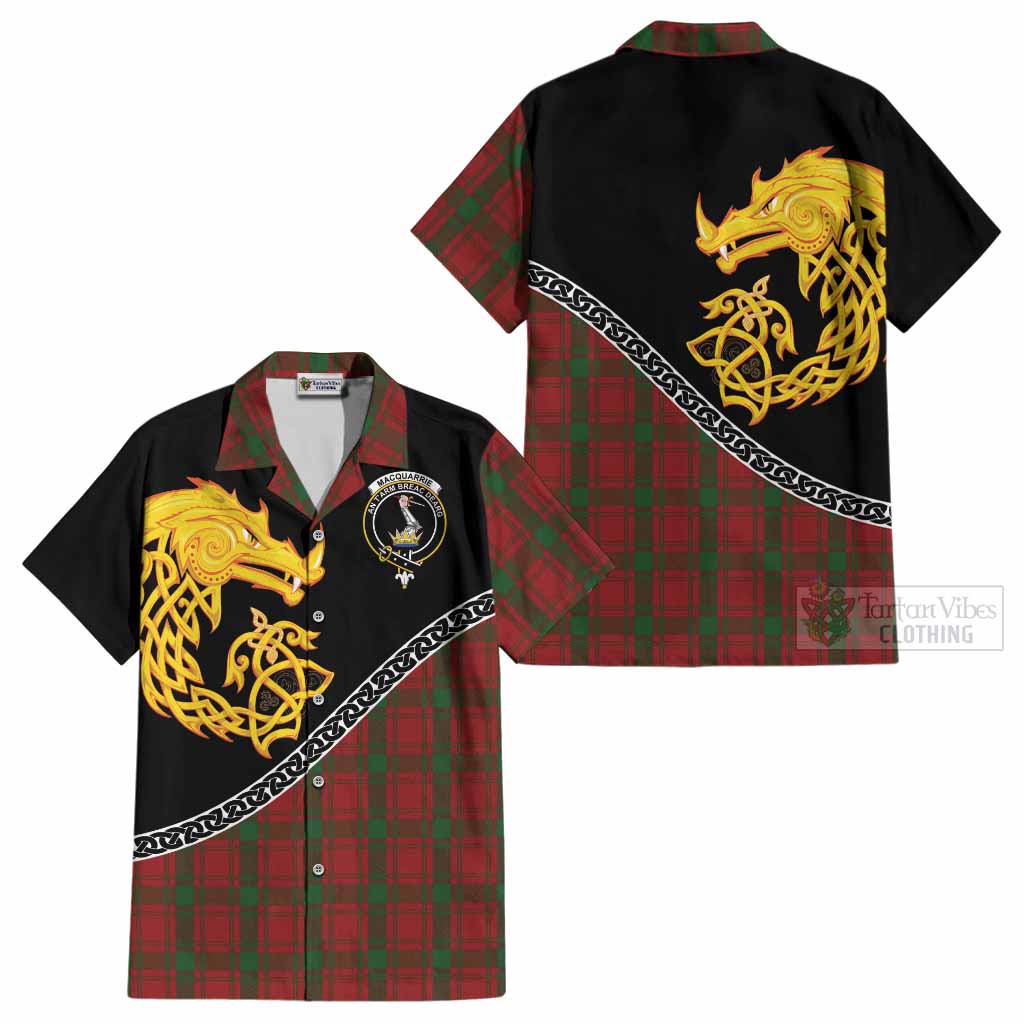 MacQuarrie (McQuarrie) Tartan Crest Cotton Hawaiian Shirt Legendary Dragon Knot Half Style