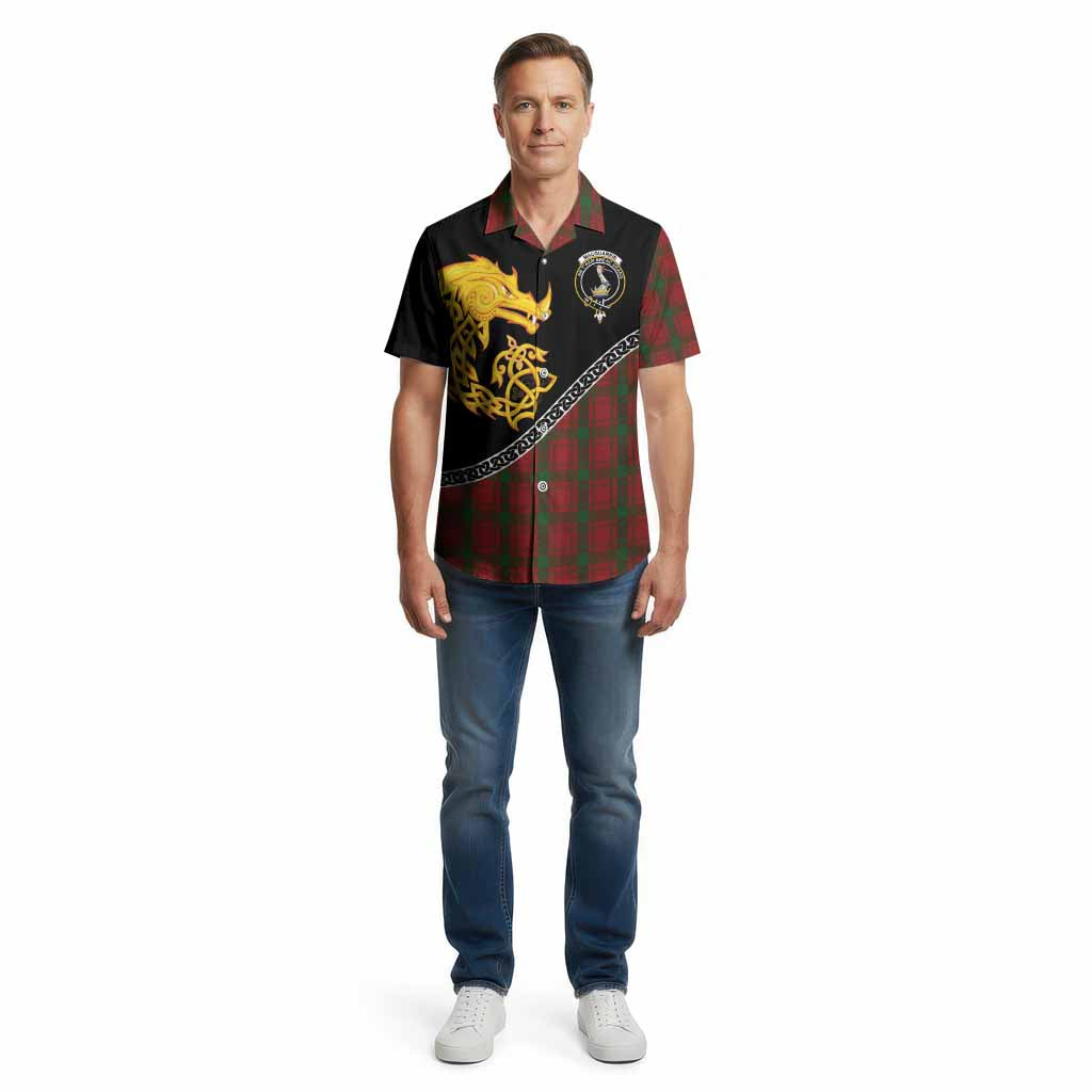 MacQuarrie (McQuarrie) Tartan Crest Cotton Hawaiian Shirt Legendary Dragon Knot Half Style