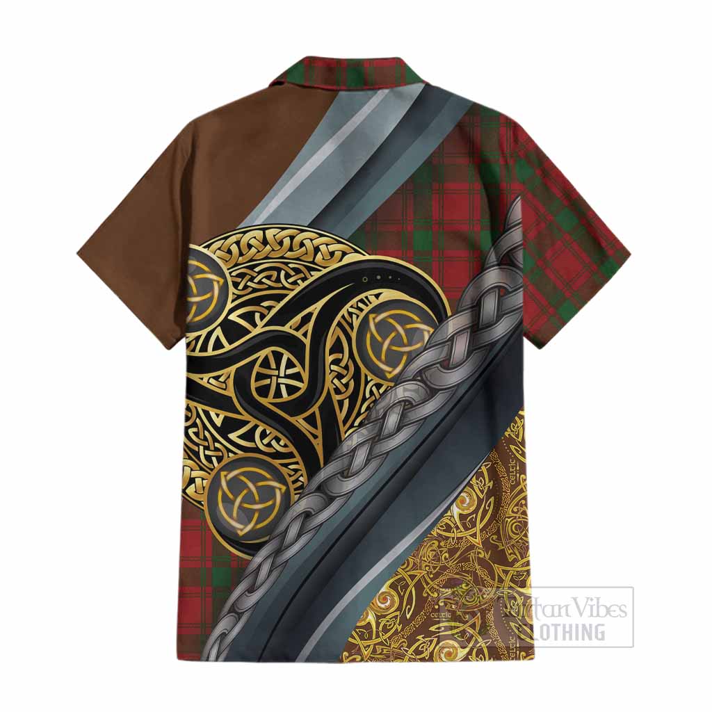 MacQuarrie (McQuarrie) Tartan Crest Cotton Hawaiian Shirt Scottish Triskele Celtic