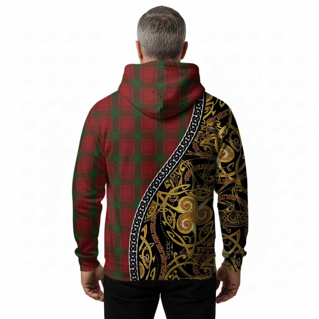 MacQuarrie (McQuarrie) Tartan Crest Hoodie Celtic Knot and Triple Trickle Spiral Symbols
