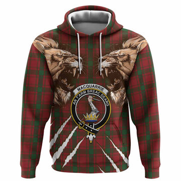 MacQuarrie (McQuarrie) Tartan Crest Hoodie Ferocious Lion Style