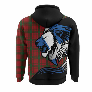 MacQuarrie (McQuarrie) Tartan Crest Hoodie Scottish Golden Lions Wave Flow