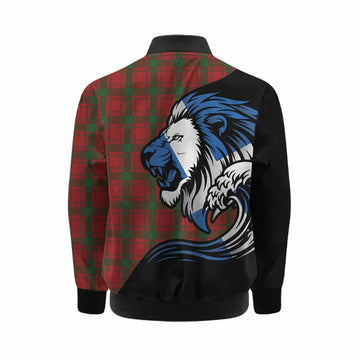 MacQuarrie (McQuarrie) Tartan Crest Kid Bomber Jacket Scottish Golden Lions Wave Flow