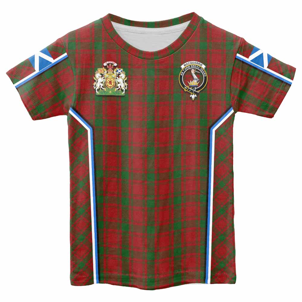 MacQuarrie (McQuarrie) Tartan Crest Kid T-shirt Scotland Coat of Arm Flag Style - Tartan Vibes Clothing