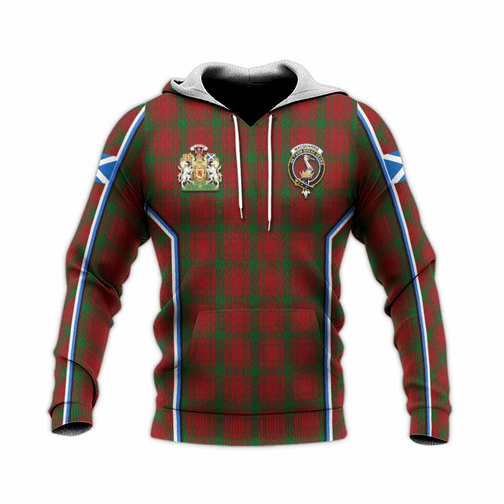 MacQuarrie (McQuarrie) Tartan Crest Knitted Hoodie Scotland Coat of Arm Flag Style - Tartan Vibes Clothing