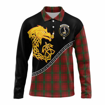 MacQuarrie (McQuarrie) Tartan Crest Long Sleeve Polo Shirt Legendary Dragon Knot Half Style