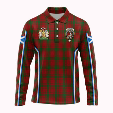 MacQuarrie (McQuarrie) Tartan Crest Long Sleeve Polo Shirt Scotland Coat of Arm Flag Style