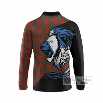 MacQuarrie (McQuarrie) Tartan Crest Long Sleeve Polo Shirt Scottish Golden Lions Wave Flow