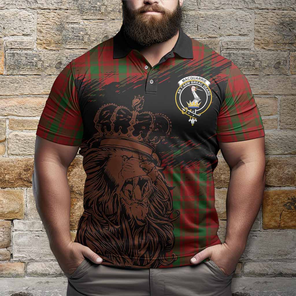 MacQuarrie (McQuarrie) Tartan Crest Polo Shirt Crowned Lion Heritage Style