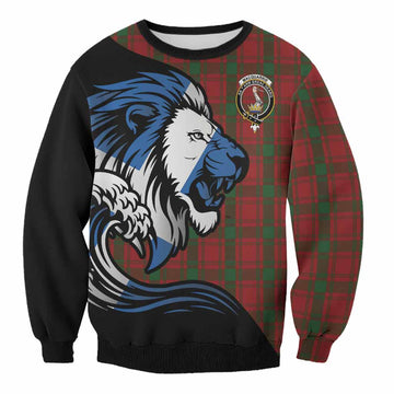 MacQuarrie (McQuarrie) Tartan Crest Sweatshirt Scottish Golden Lions Wave Flow