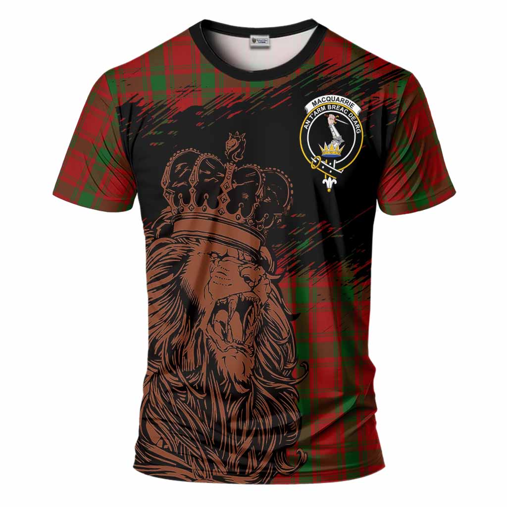 MacQuarrie (McQuarrie) Tartan Crest T-Shirt Crowned Lion Heritage Style