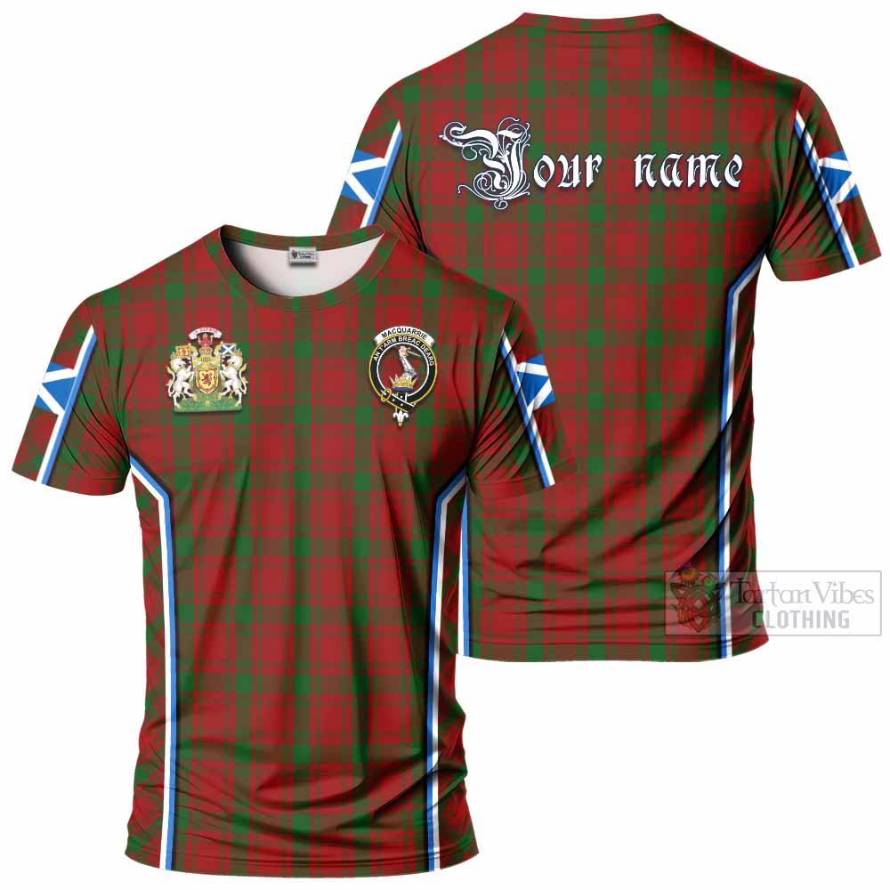 MacQuarrie (McQuarrie) Tartan Crest T-shirt Scotland Coat of Arm Flag Style - Tartan Vibes Clothing