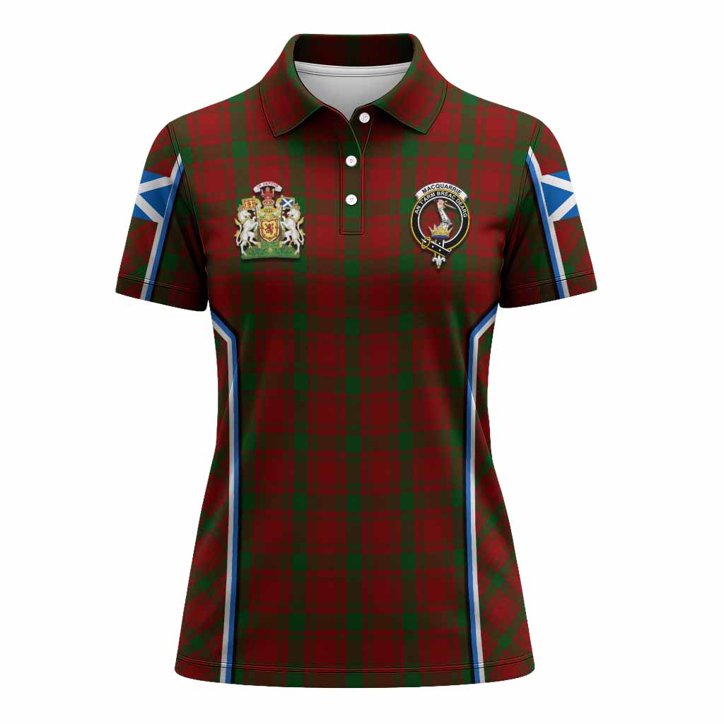 MacQuarrie (McQuarrie) Tartan Crest Women's Polo Shirt Scotland Coat of Arm Flag Style - Tartan Vibes Clothing