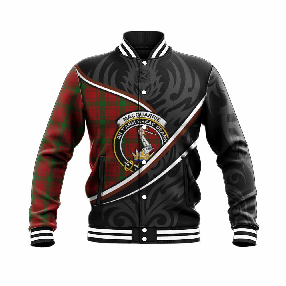 MacQuarrie (McQuarrie) Tartan Family Crest Baseball Jacket Celtic Scottish Thistle Floral - Tartan Vibes Clothing