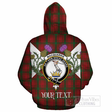 MacQuarrie (McQuarrie) Tartan Family Crest Cotton Hoodie Scottish Burns Night Thistle Floral