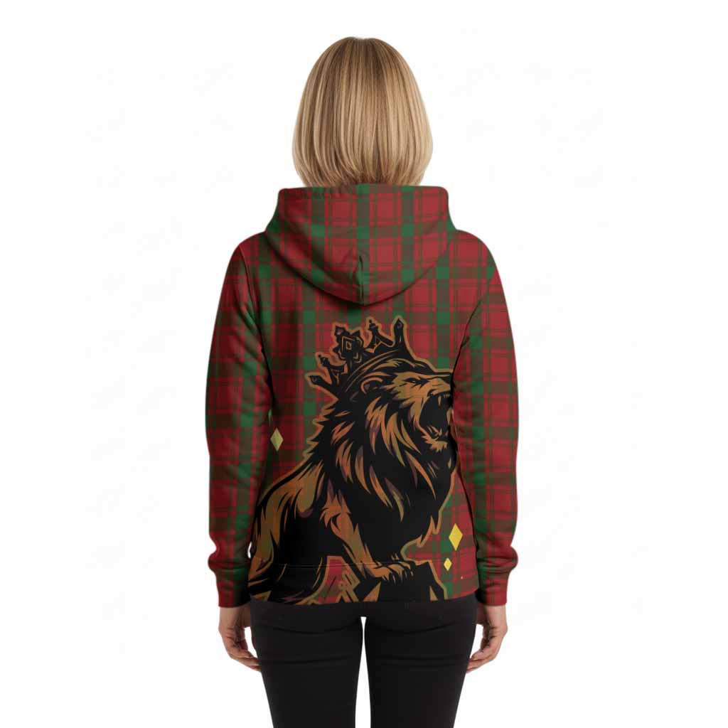 MacQuarrie (McQuarrie) Tartan Family Crest Hoodie Crowned Lion Roaring