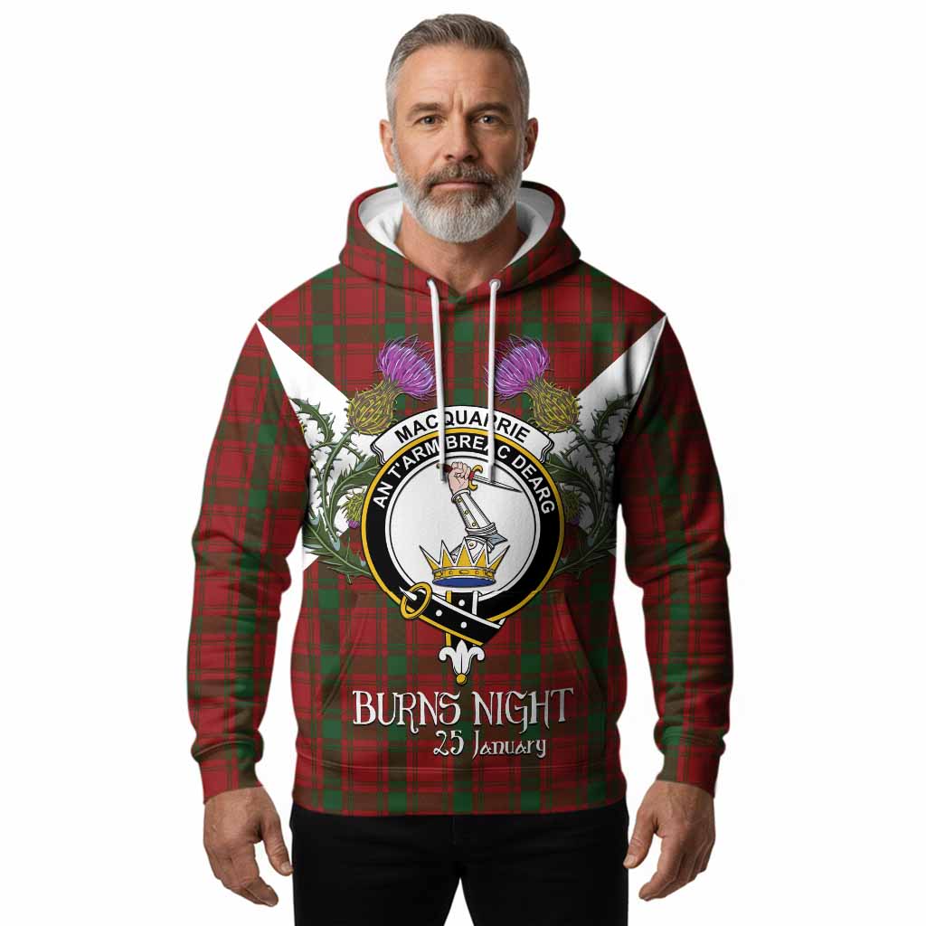 MacQuarrie (McQuarrie) Tartan Family Crest Hoodie Scottish Burns Night Thistle Floral