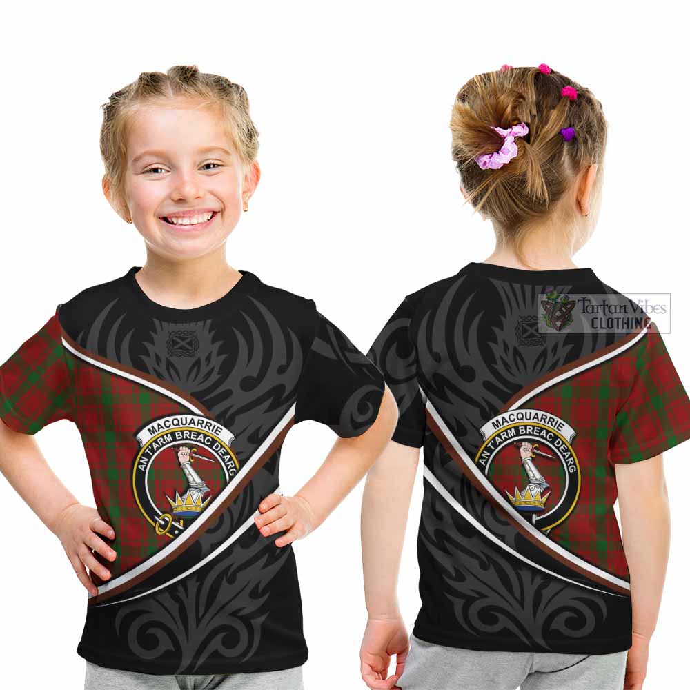 MacQuarrie (McQuarrie) Tartan Family Crest Kid T-shirt Celtic Scottish Thistle Floral - Tartan Vibes Clothing