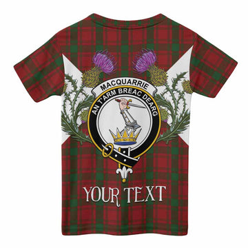 MacQuarrie (McQuarrie) Tartan Family Crest Kid T-shirt Scottish Burns Night Thistle Floral